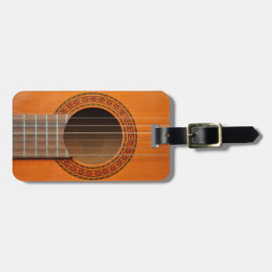 Klassischer Gitarrenorange Tan Gepäckanhänger