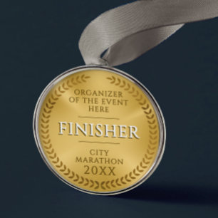 Klassischer Gold Lawrel Finisher Sport Rennen Meda Ornament Aus Metall