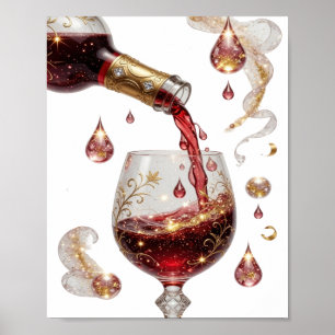 Klassischer Gold ROTWEIN Poster