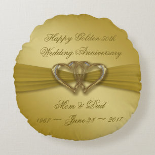 Klassischer Golden 50 Jahre alt Rundes Kissen