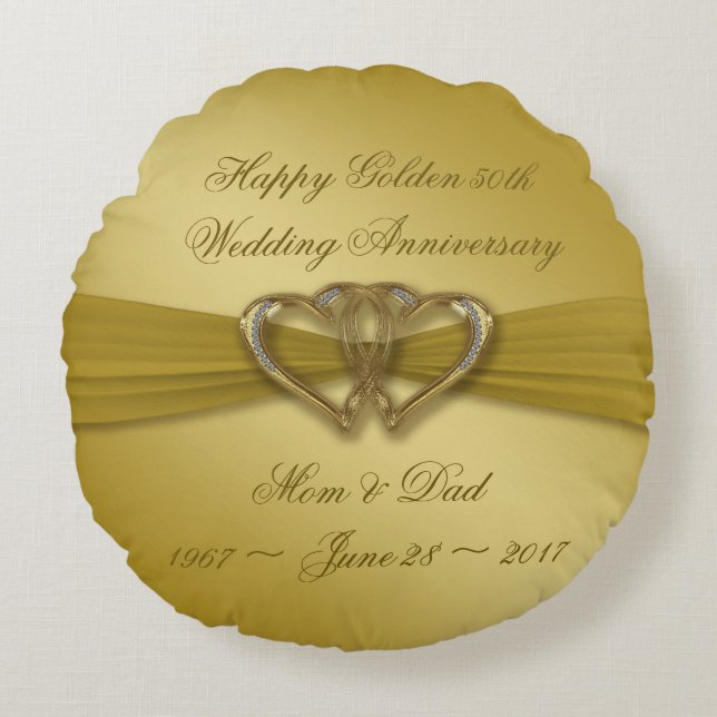 Klassischer Golden 50 Jahre alt Rundes Kissen (Vorderseite)