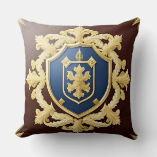 Klassischer goldener ornamentaler Kamm mit Schild Kissen