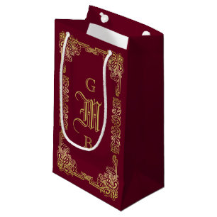 Klassischer Goldrahmen-Hochzeitsgrabband Kleine Geschenktüte