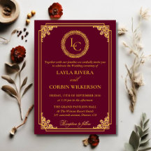 Klassischer Goldrahmen Royal Monogram Hochzeit