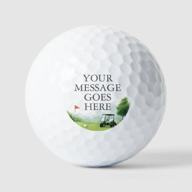 Klassischer Golf Buggy personalisierte Nachricht Golfball (Vorderseite)