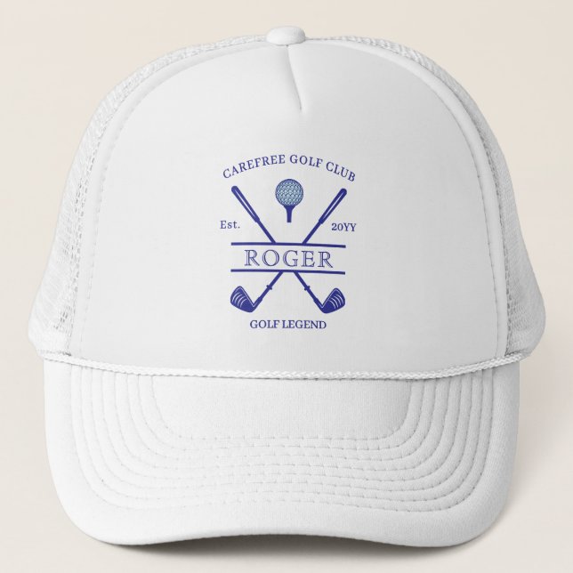 Klassischer Golfclub Name Deep Blue Truckerkappe (Vorderseite)