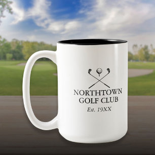 Klassischer Golfclub-Name personalisiert Zweifarbige Tasse