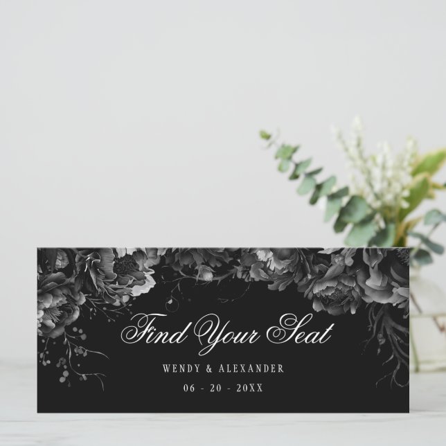 Klassischer Gothic Black Hanging Seating Chart Hea (Stehend Vorderseite)