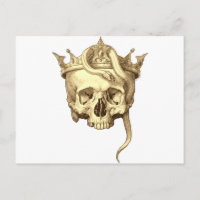 Klassischer Gothic Skull and Snake Crown Monotone