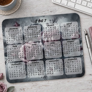 Klassischer gotischer Blumenstrauß-Kalender 2027 Mousepad