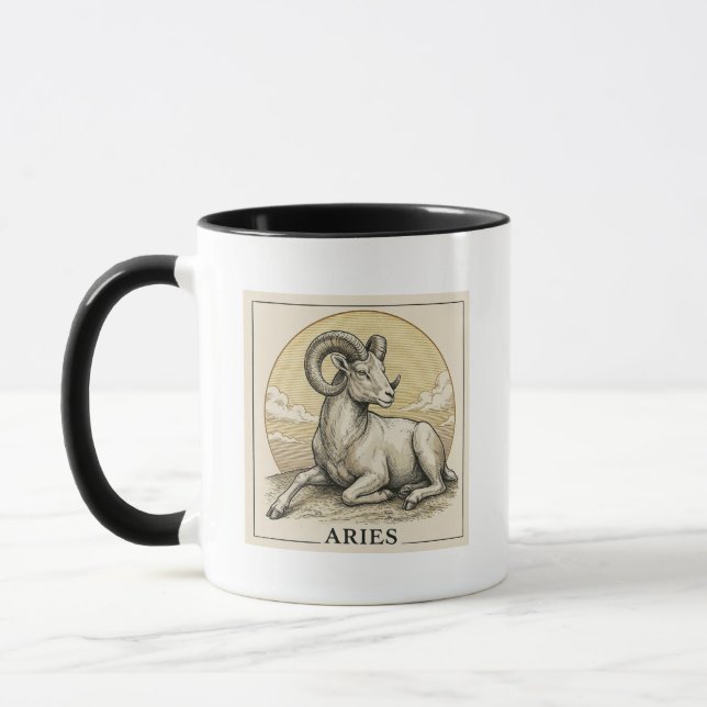 Klassischer gravierter Sternzeichen-Becher - Widde Tasse (Links)