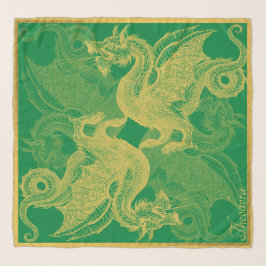 Klassischer Green Gold Dragon Scarf Schal