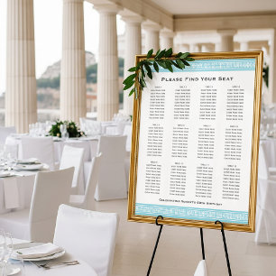 Klassischer griechischer Key 12 Tables Sitzplan Bl Poster
