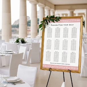 Klassischer griechischer Key 12 Tables Sitzplan ro Poster
