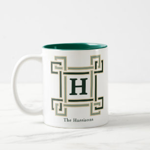 Klassischer griechischer Schlüssel Familien-Est-Mo Zweifarbige Tasse