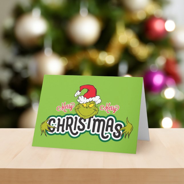 Klassischer Grinch | Fröhliche Weihnachten (Card on table)