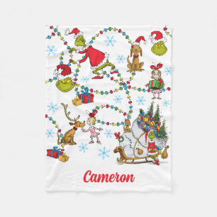 Klassischer Grinch Grinch & Max mit Schlitten Fleecedecke