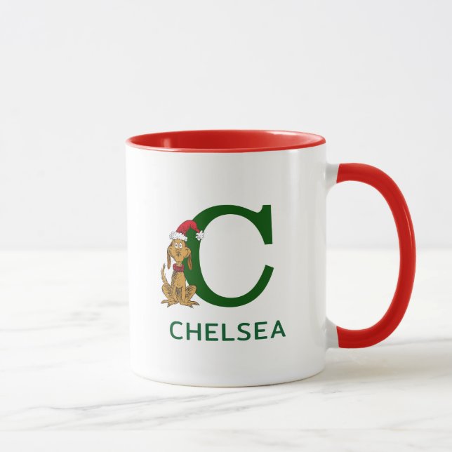 Klassischer Grinch Max | Name & Monogramm C Tasse (Rechts)