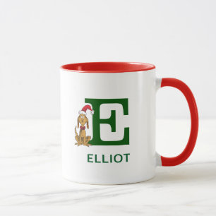 Klassischer Grinch Max   Name & Monogramm E Tasse
