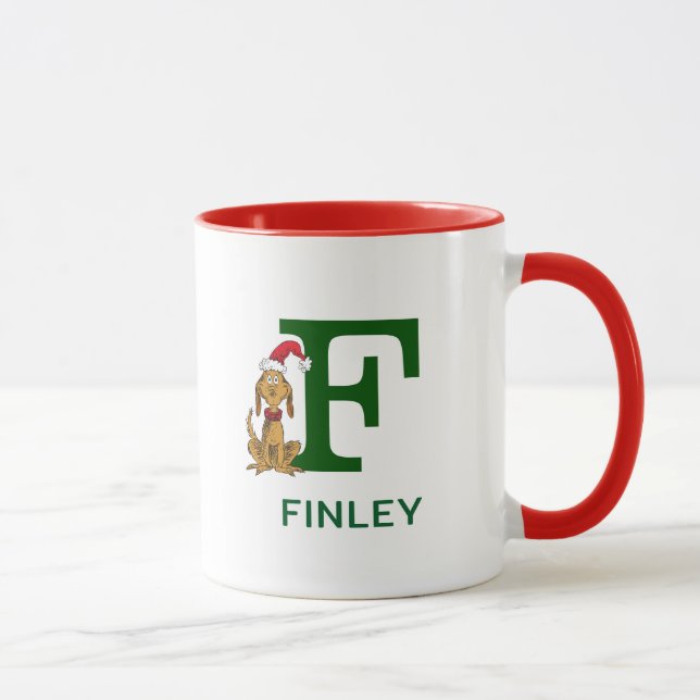 Klassischer Grinch Max | Name & Monogramm F Tasse (Rechts)