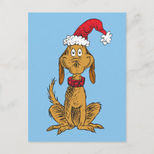 Klassischer Grinch Max - Weihnachtsmannmütze Feiertagspostkarte