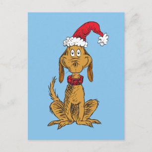 Klassischer Grinch Max - Weihnachtsmannmütze Feiertagspostkarte
