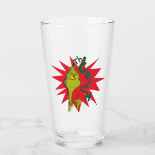 Klassischer Grinch   Roter Starburst Glas