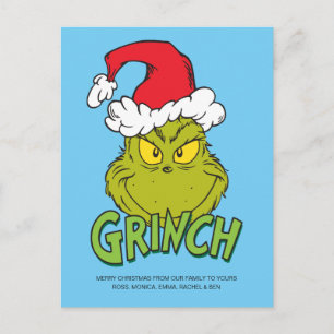 Klassischer Grinch Unartig oder Nett Feiertagspostkarte