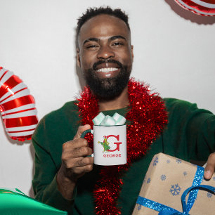 Klassischer Grinch Unartiger Name & Monogramm G Tasse