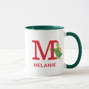 Klassischer Grinch Unartiger Name & Monogramm M Tasse