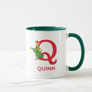 Klassischer Grinch Unartiger Name & Monogramm Q Tasse