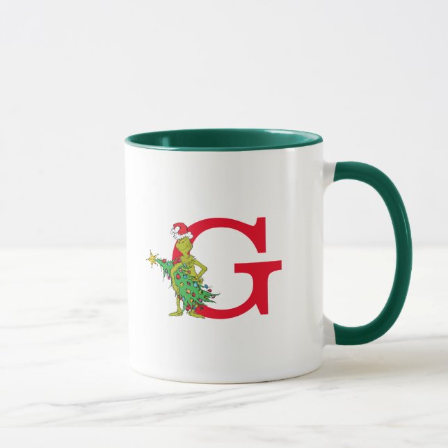 Klassischer Grinch | Unartiges Monogramm G Tasse (Rechts)