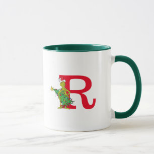 Klassischer Grinch   Unartiges Monogramm R Tasse