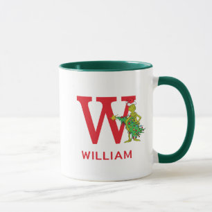 Klassischer Grinch   Ungezogener Name & Monogramm  Tasse
