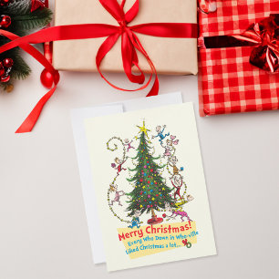 Klassischer Grinch Weihnachtsbaum aus Whoville Feiertagskarte