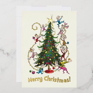 Klassischer Grinch   Weihnachtsbaum Folien Feiertagskarte