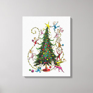 Klassischer Grinch   Weihnachtsbaum Leinwanddruck