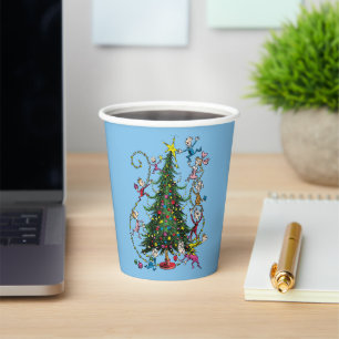 Klassischer Grinch Weihnachtsbaum Pappbecher