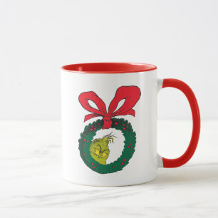 Klassischer Grinch Weihnachtskranz Tasse