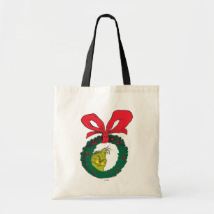 Klassischer Grinch   Weihnachtskranz Tragetasche
