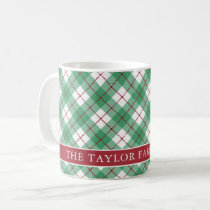 Klassischer grüner Argyle-Karo-Vorname Kaffeetasse