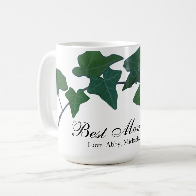 Klassischer Grüner Englischer Efeu grüne Botanik  Kaffeetasse (Vorderseite Links)