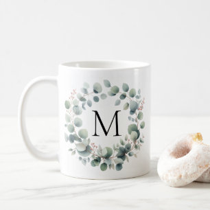 Klassischer grüner Eukalyptus-Blumenkranz Kaffeetasse