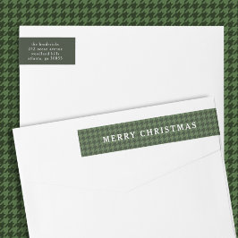 Klassischer grüner Houndstooth Frohe Weihnachten 