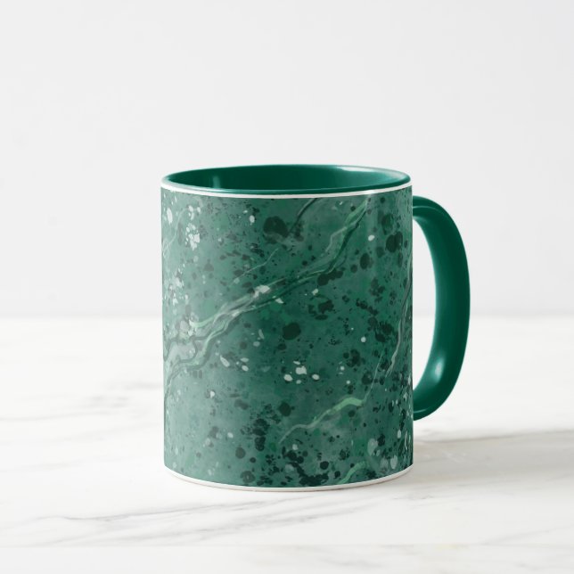 Klassischer grüner Marmor-Kaffeebecher Tasse (VorderseiteRechts)