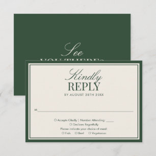 Klassischer grüner Old Money eleganter QR-Code Hoc RSVP Karte