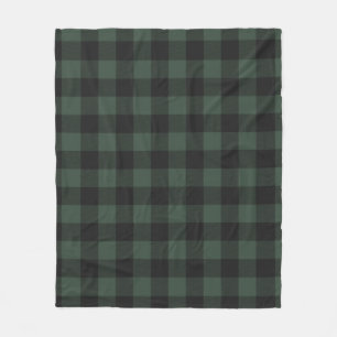 Klassischer grüner schwarzer Buffalo-Tartan-Karo-V Fleecedecke