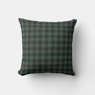Klassischer grüner schwarzer Buffalo-Tartan-Karo-V Kissen
