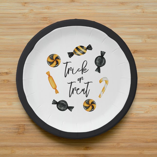 Klassischer Halloween Candy Trick oder Treat Pappteller (Von Creator hochgeladen)