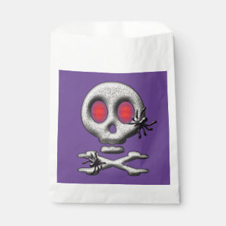 Klassischer Halloween-Grusel-Schädel mit gruselige Geschenktütchen